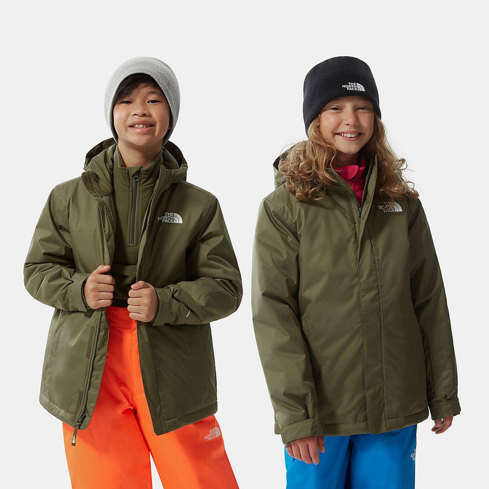 The North Face Snow Quest Zip-In Παιδικα Σακάκι - Ελιά Πρασινο (FMLE73918)